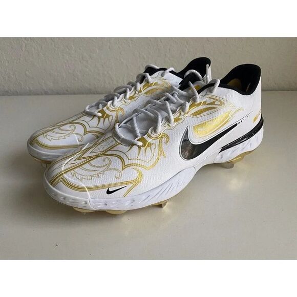 Nike Alpha Huarache Elite 3 Low PRM Gold Baseball Cleat CV3553-101 Men's Size 15 - Picture 6 of 9